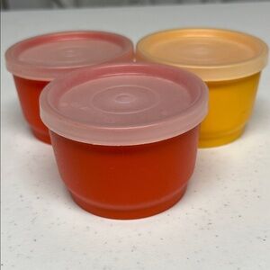 Tupperware Set of Three Colorful Storage Containers